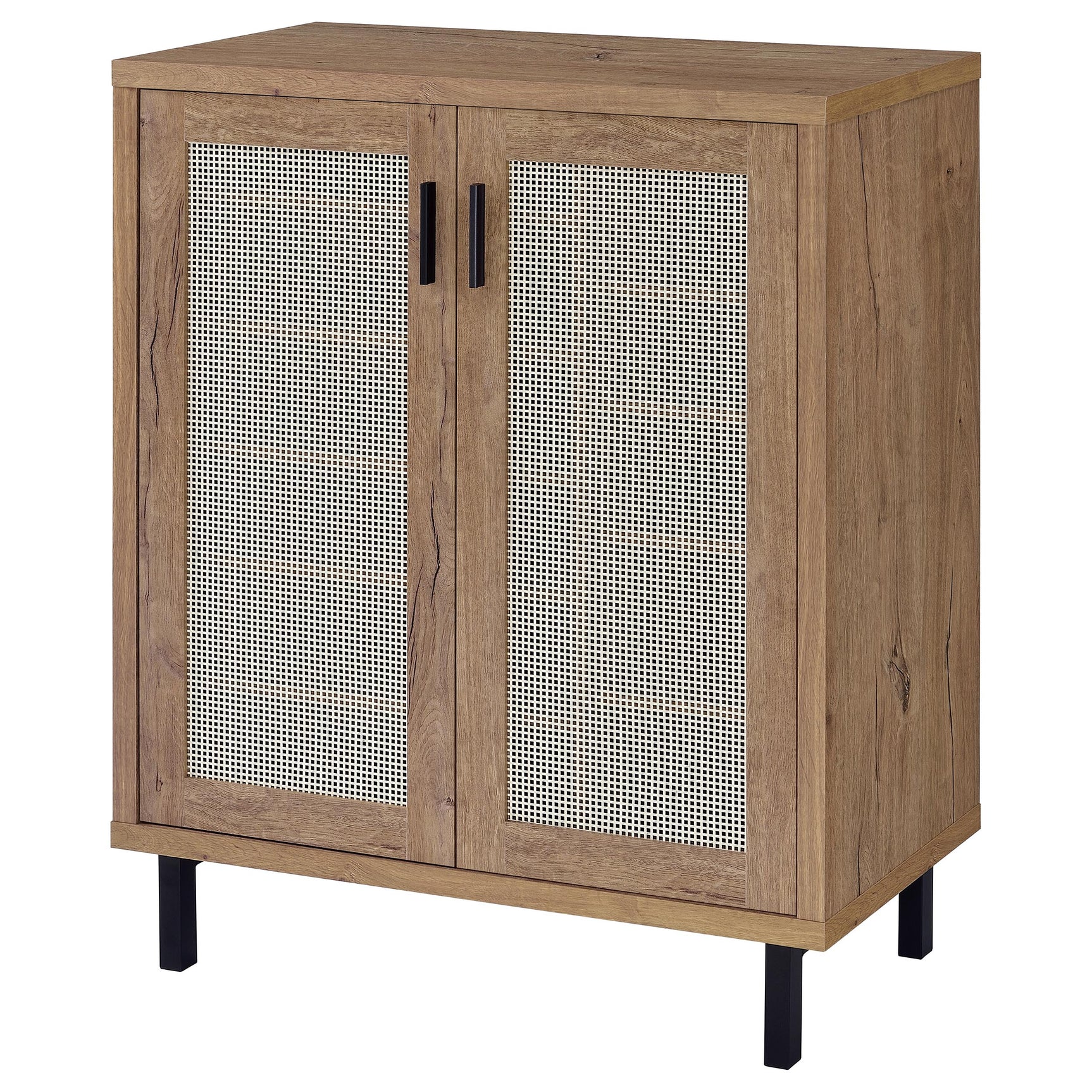 Teller 2-door Shoe Storage Cabinet Natural Oak - Tampa Furniture Outlet