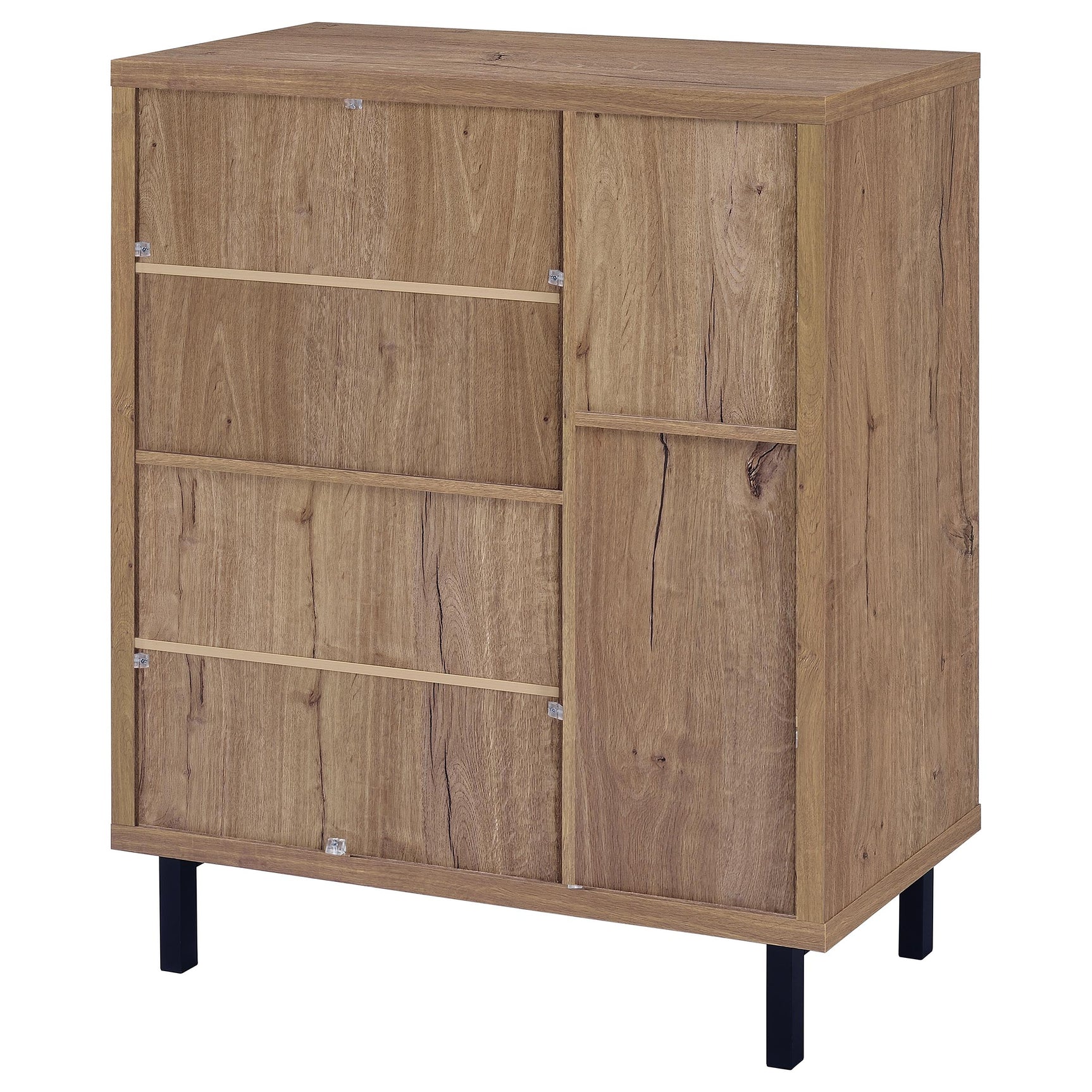 Teller 2-door Shoe Storage Cabinet Natural Oak - Tampa Furniture Outlet