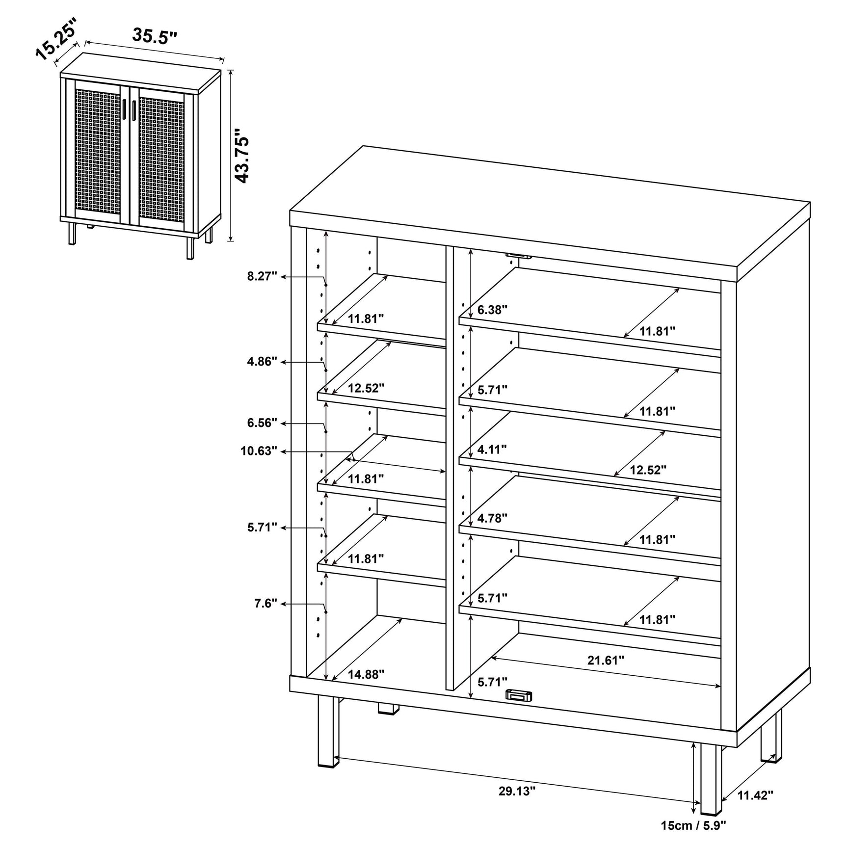 Teller 2-door Shoe Storage Cabinet Natural Oak - Tampa Furniture Outlet