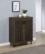 Brixton 2-door Entryway Shoe Storage Cabinets Smoked Oak - Tampa Furniture Outlet