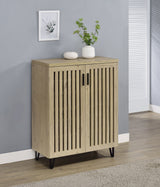 Brixton 2-door Entryway Shoe Storage Cabinets White Oak - Tampa Furniture Outlet
