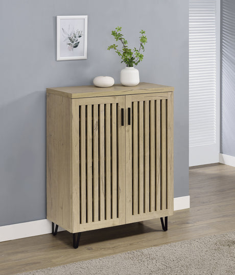 Brixton 2-door Entryway Shoe Storage Cabinets White Oak - Tampa Furniture Outlet