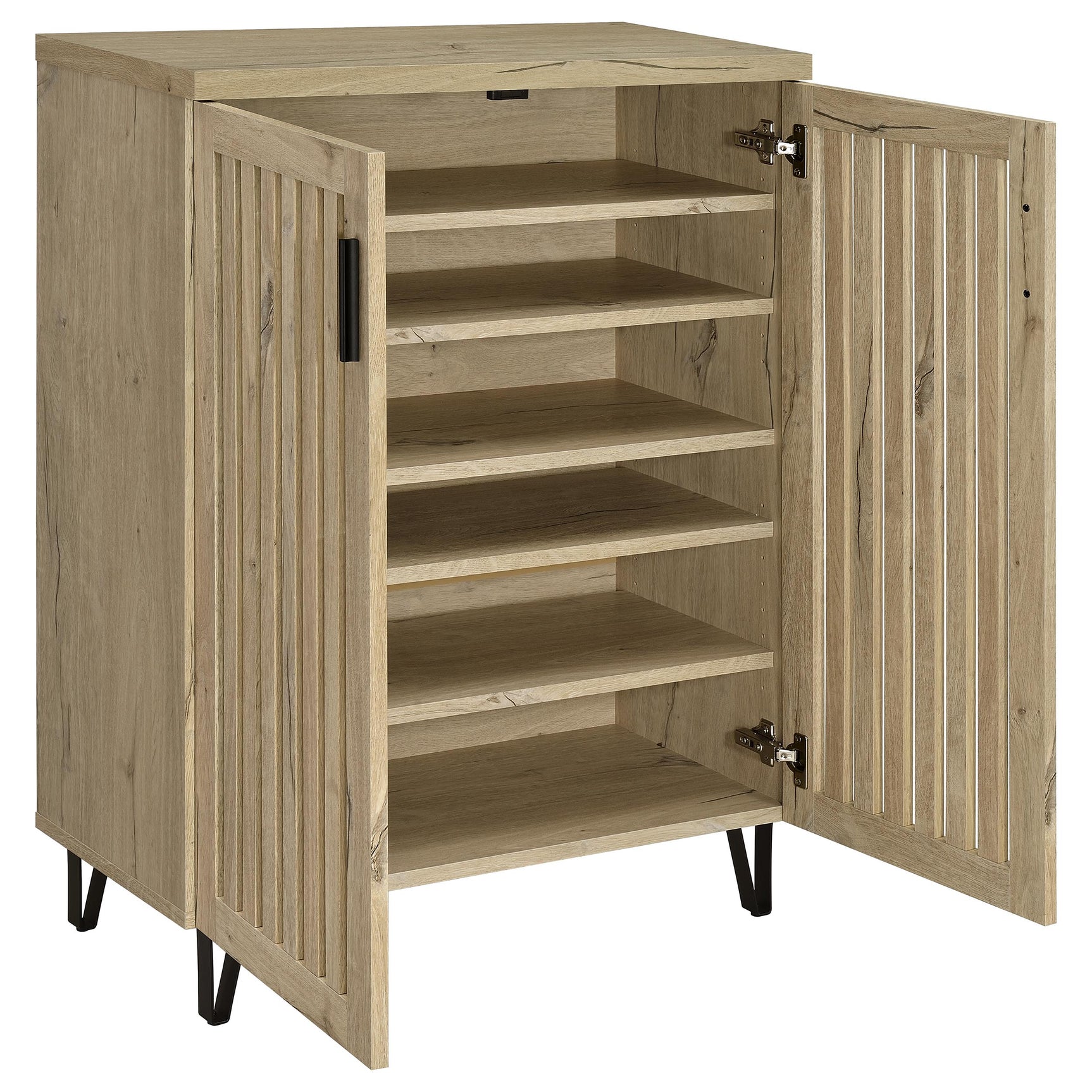 Brixton 2-door Entryway Shoe Storage Cabinets White Oak - Tampa Furniture Outlet