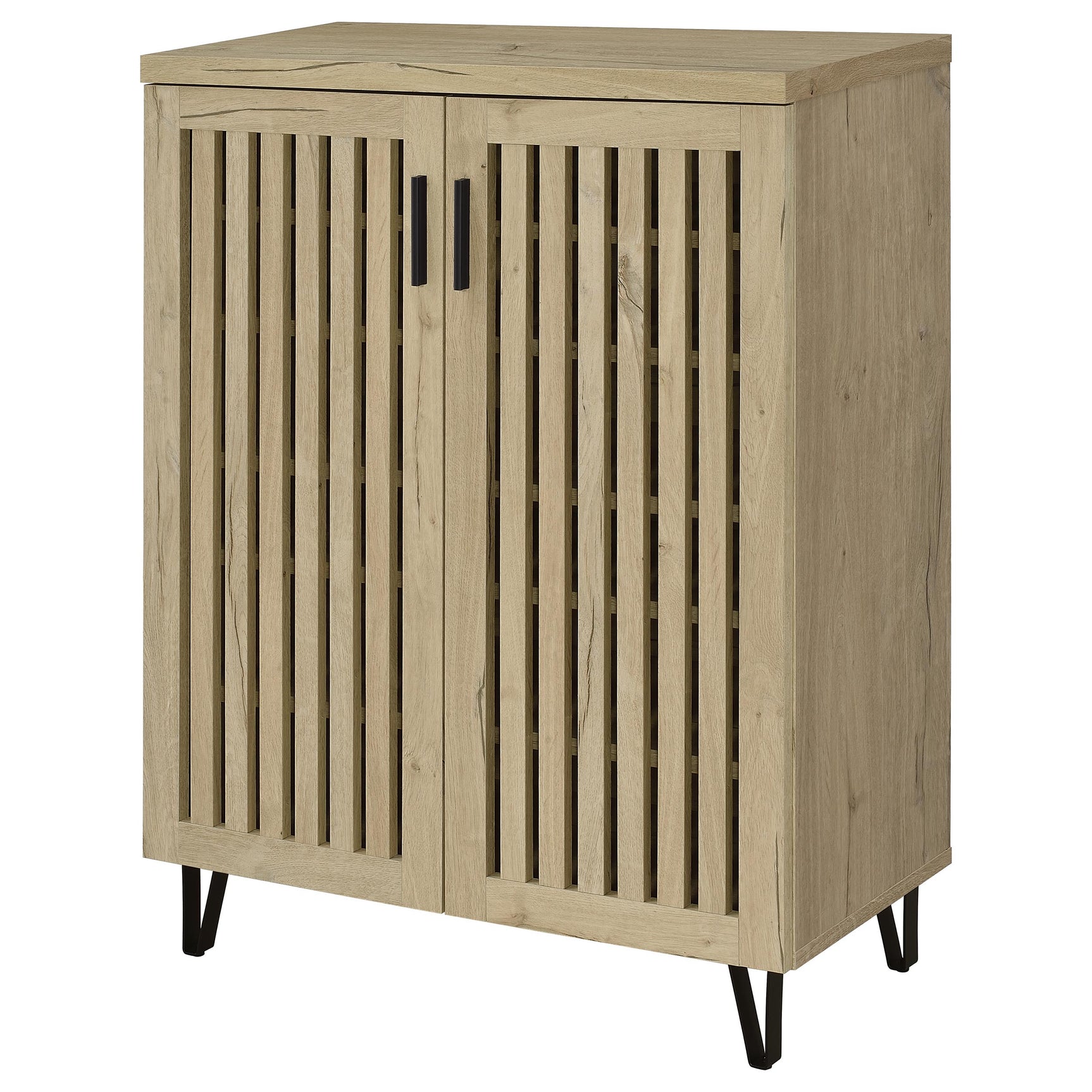Brixton 2-door Entryway Shoe Storage Cabinets White Oak - Tampa Furniture Outlet