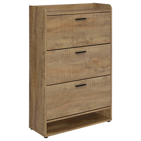 Tampa Furniture Outlet - Coaster - Denia 3-tier Engineered Wood Shoe Cabinet Mango - 950425