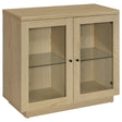 Tampa Furniture Outlet - Coaster - Tilbury 2-door Glass Front Accent Display Cabinet Light Oak - 950429