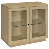 Tampa Furniture Outlet - Coaster - Tilbury 2-door Glass Front Accent Display Cabinet Light Oak - 950429