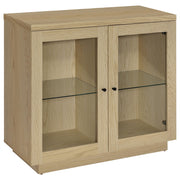 Tampa Furniture Outlet - Coaster - Tilbury 2-door Glass Front Accent Display Cabinet Light Oak - 950429