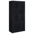 Tampa Furniture Outlet - Coaster - Riva 4-door Tall Accent Display Cabinet LED Lighting Black - 950432