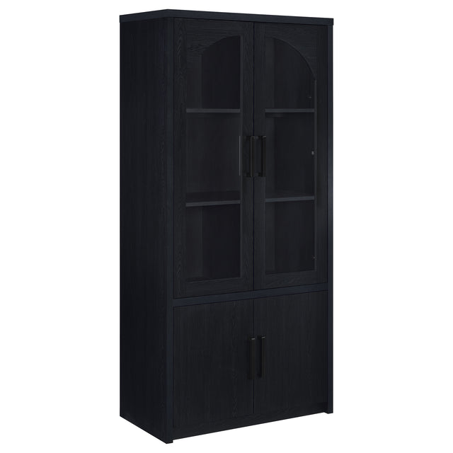 Tampa Furniture Outlet - Coaster - Riva 4-door Tall Accent Display Cabinet LED Lighting Black - 950432