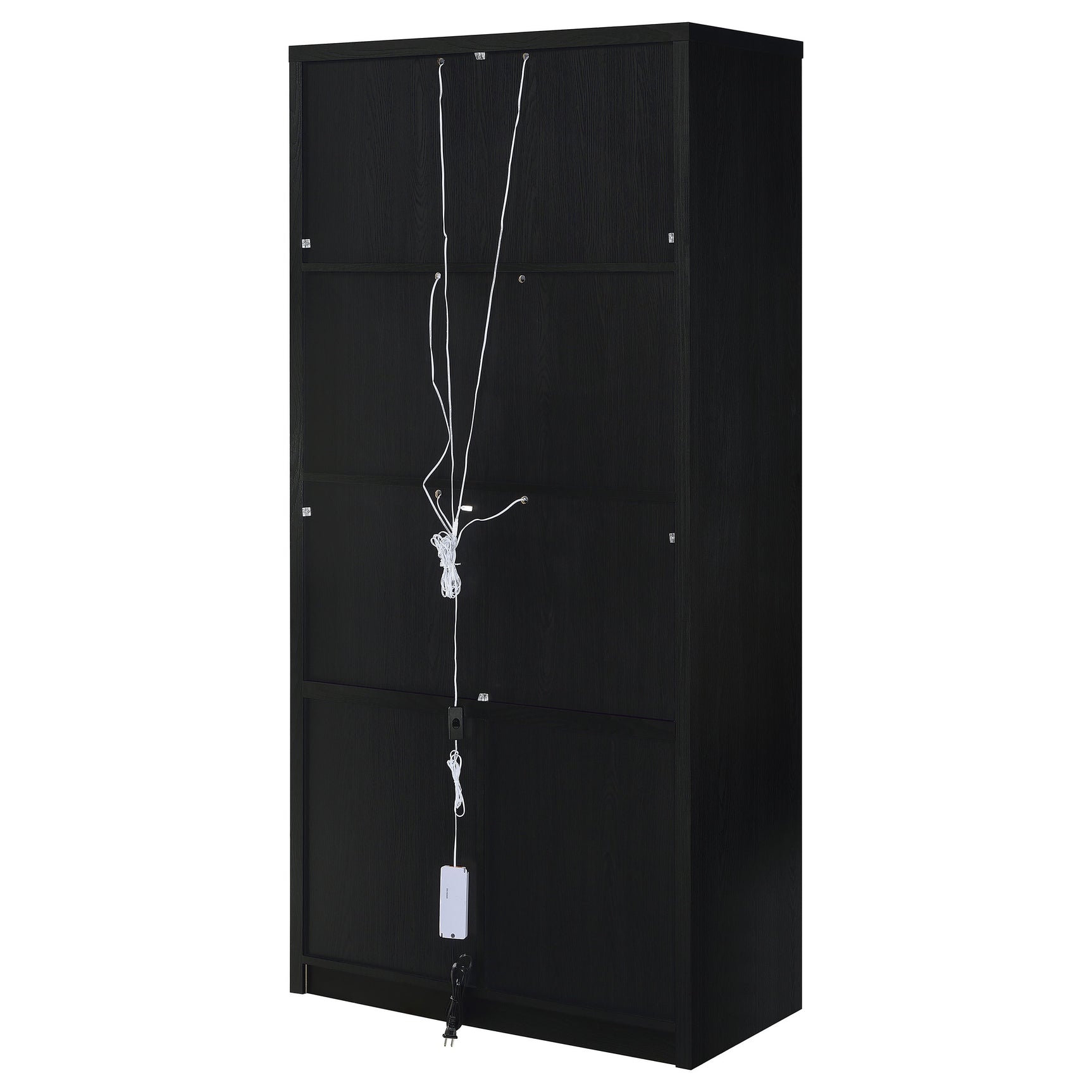 Riva 4-door Tall Accent Display Cabinet LED Lighting Black