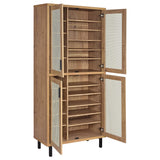 Teller 80-inch 4-door Tall Shoe Storage Cabinet Natural Oak - Tampa Furniture Outlet