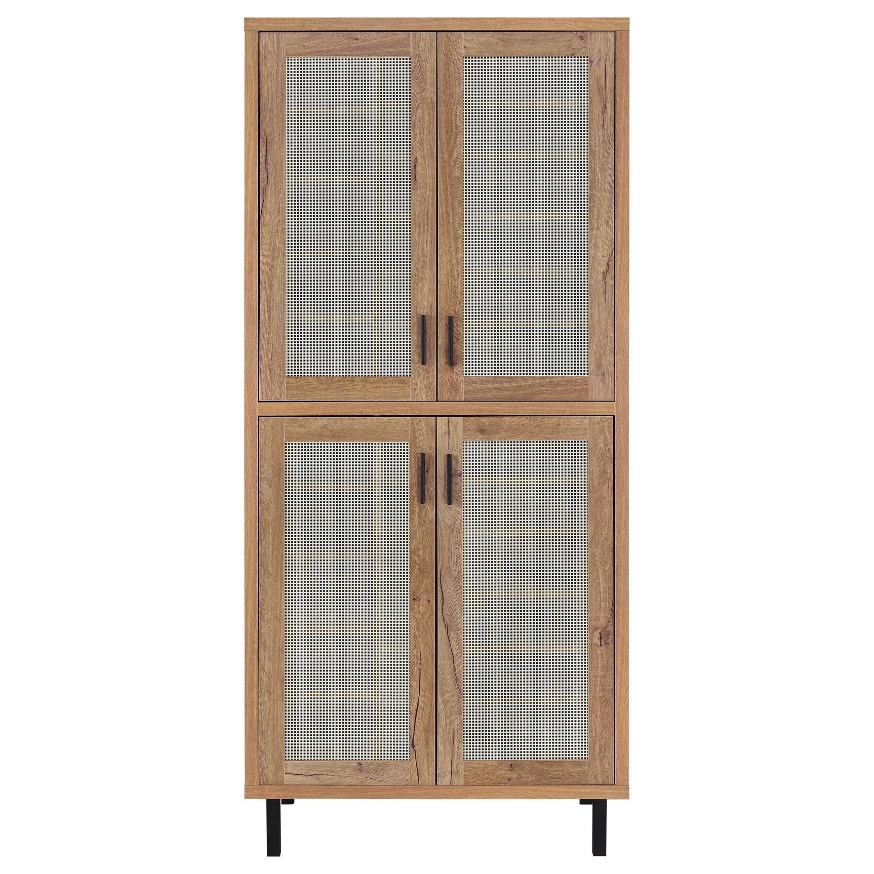 Teller 80-inch 4-door Tall Shoe Storage Cabinet Natural Oak - Tampa Furniture Outlet