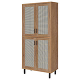 Teller 80-inch 4-door Tall Shoe Storage Cabinet Natural Oak - Tampa Furniture Outlet