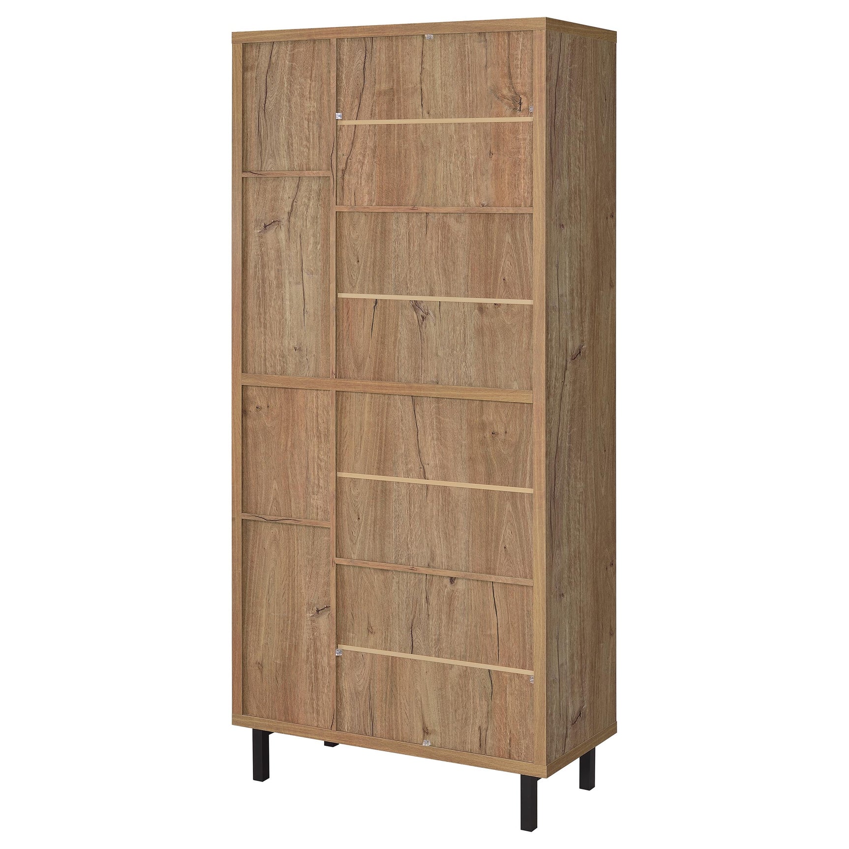 Teller 80-inch 4-door Tall Shoe Storage Cabinet Natural Oak - Tampa Furniture Outlet