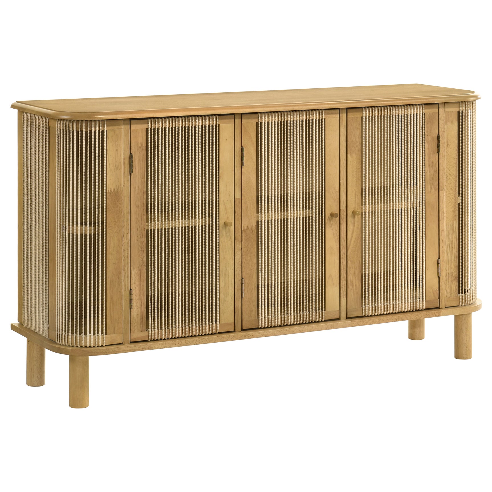 Tampa Furniture Outlet - Coaster - Ervine 3-Door Rope Panel Sideboard Accent Storage Cabinet Natural - 950460
