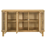 Ervine 3-Door Rope Panel Sideboard Accent Storage Cabinet Natural