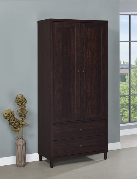 Wadeline 2-door Tall Accent Storage Cabinet Rustic Tobacco - Tampa Furniture Outlet