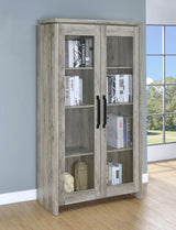 Alejo 2-door Engineered Wood Tall Cabinet Grey Driftwood - Tampa Furniture Outlet