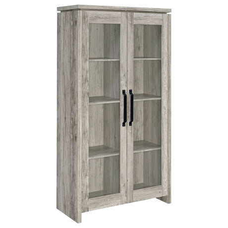 Tampa Furniture Outlet - Coaster - Alejo 2-door Engineered Wood Tall Cabinet Grey Driftwood - 950783