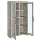 Alejo 2-door Engineered Wood Tall Cabinet Grey Driftwood - Tampa Furniture Outlet