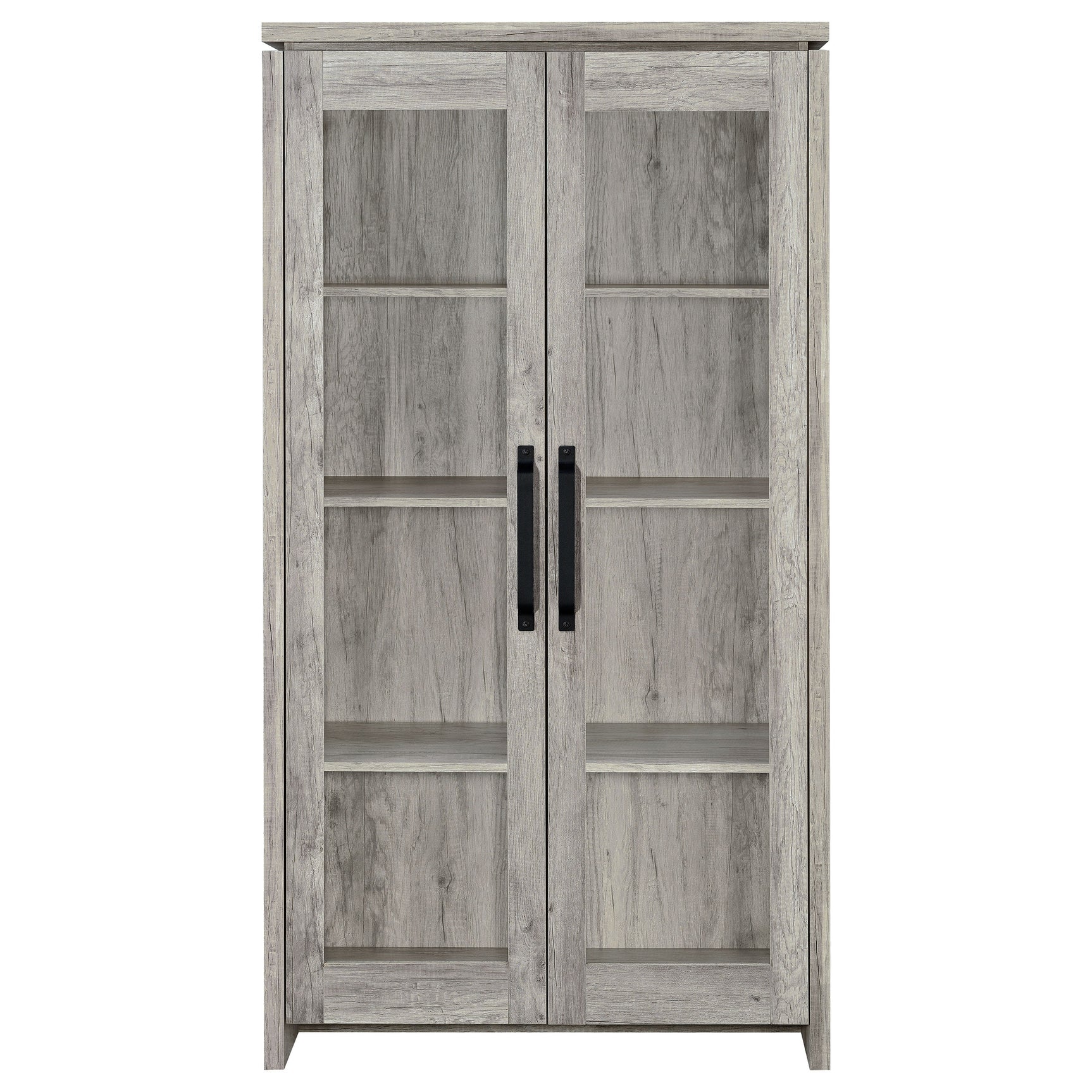 Alejo 2-door Engineered Wood Tall Cabinet Grey Driftwood - Tampa Furniture Outlet