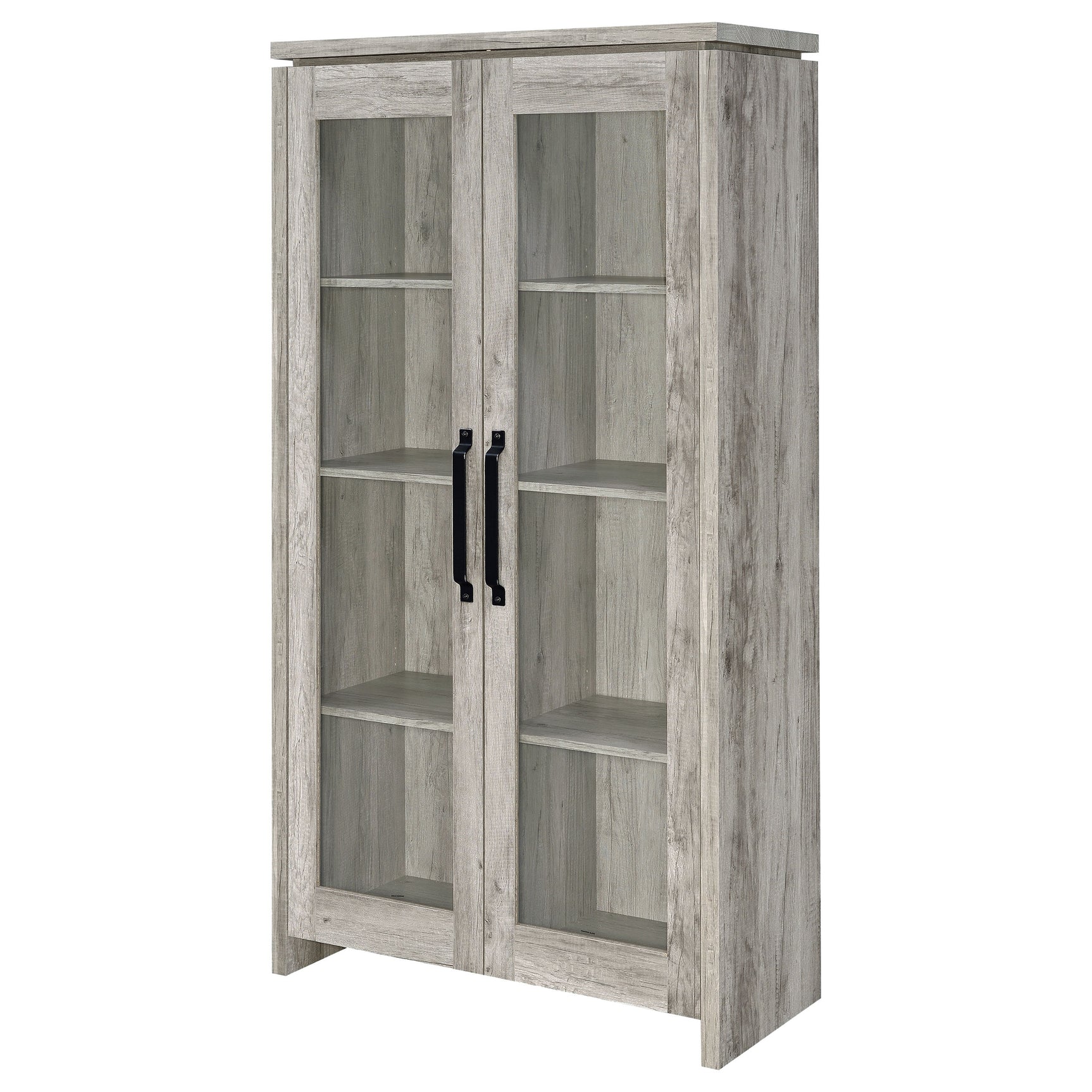 Alejo 2-door Engineered Wood Tall Cabinet Grey Driftwood - Tampa Furniture Outlet