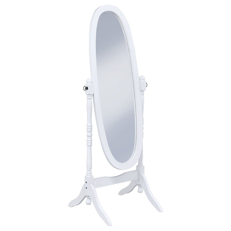 Tampa Furniture Outlet - Coaster - Foyet Wood Adjustable Full Length Cheval Mirror White - 950802