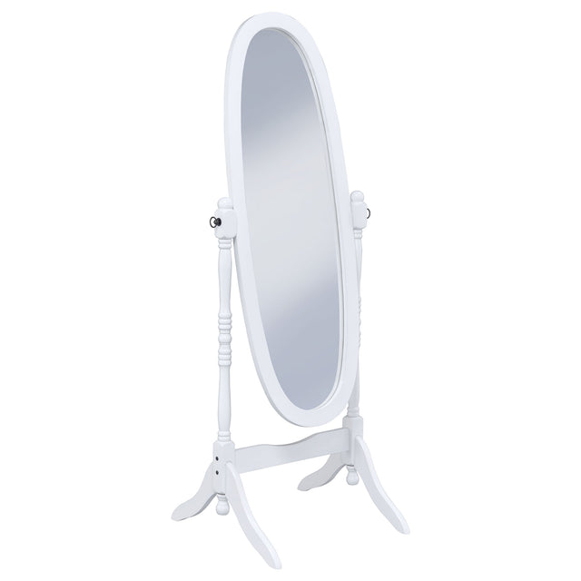 Tampa Furniture Outlet - Coaster - Foyet Wood Adjustable Full Length Cheval Mirror White - 950802