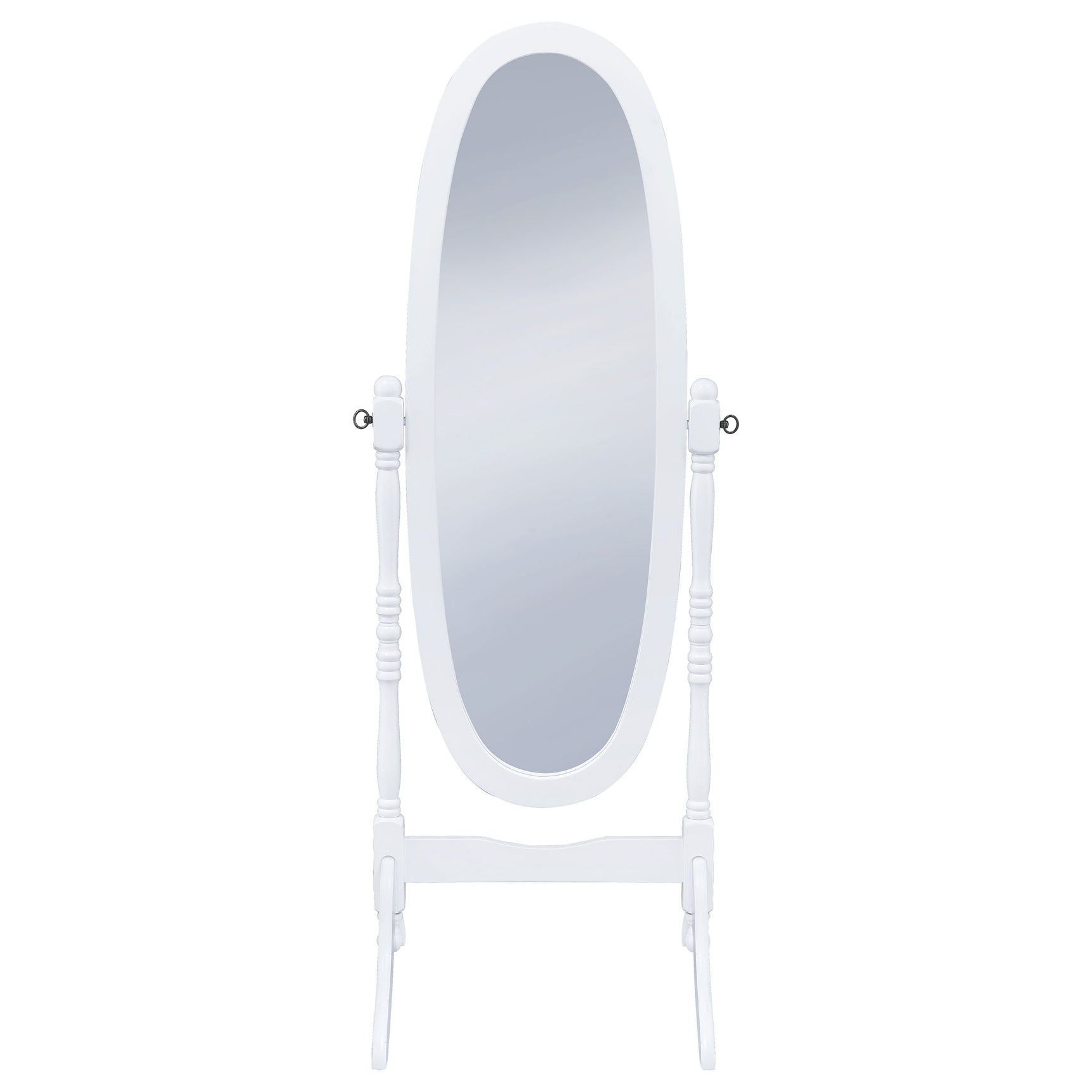 Foyet Wood Adjustable Full Length Cheval Mirror White - Tampa Furniture Outlet