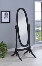 Foyet Wood Adjustable Full Length Cheval Mirror Black - Tampa Furniture Outlet
