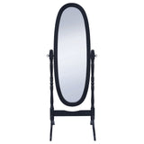 Foyet Wood Adjustable Full Length Cheval Mirror Black - Tampa Furniture Outlet