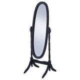 Foyet Wood Adjustable Full Length Cheval Mirror Black - Tampa Furniture Outlet
