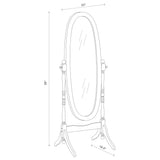 Foyet Wood Adjustable Full Length Cheval Mirror Black - Tampa Furniture Outlet