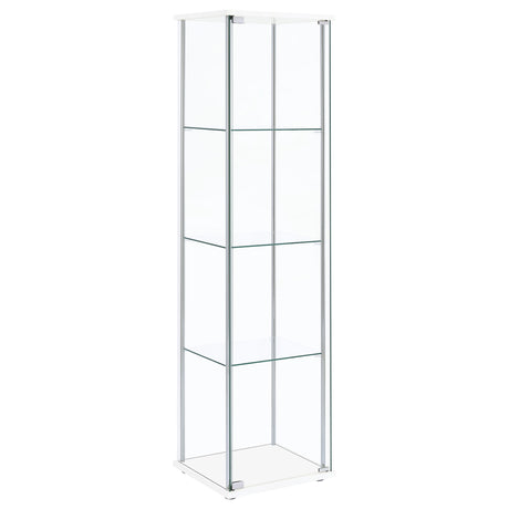 Tampa Furniture Outlet - Coaster - Bellatrix 3-shelf Clear Glass Curio Cabinet White - 951072