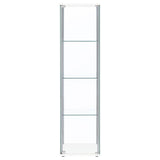 Bellatrix 3-shelf Clear Glass Curio Cabinet White - Tampa Furniture Outlet