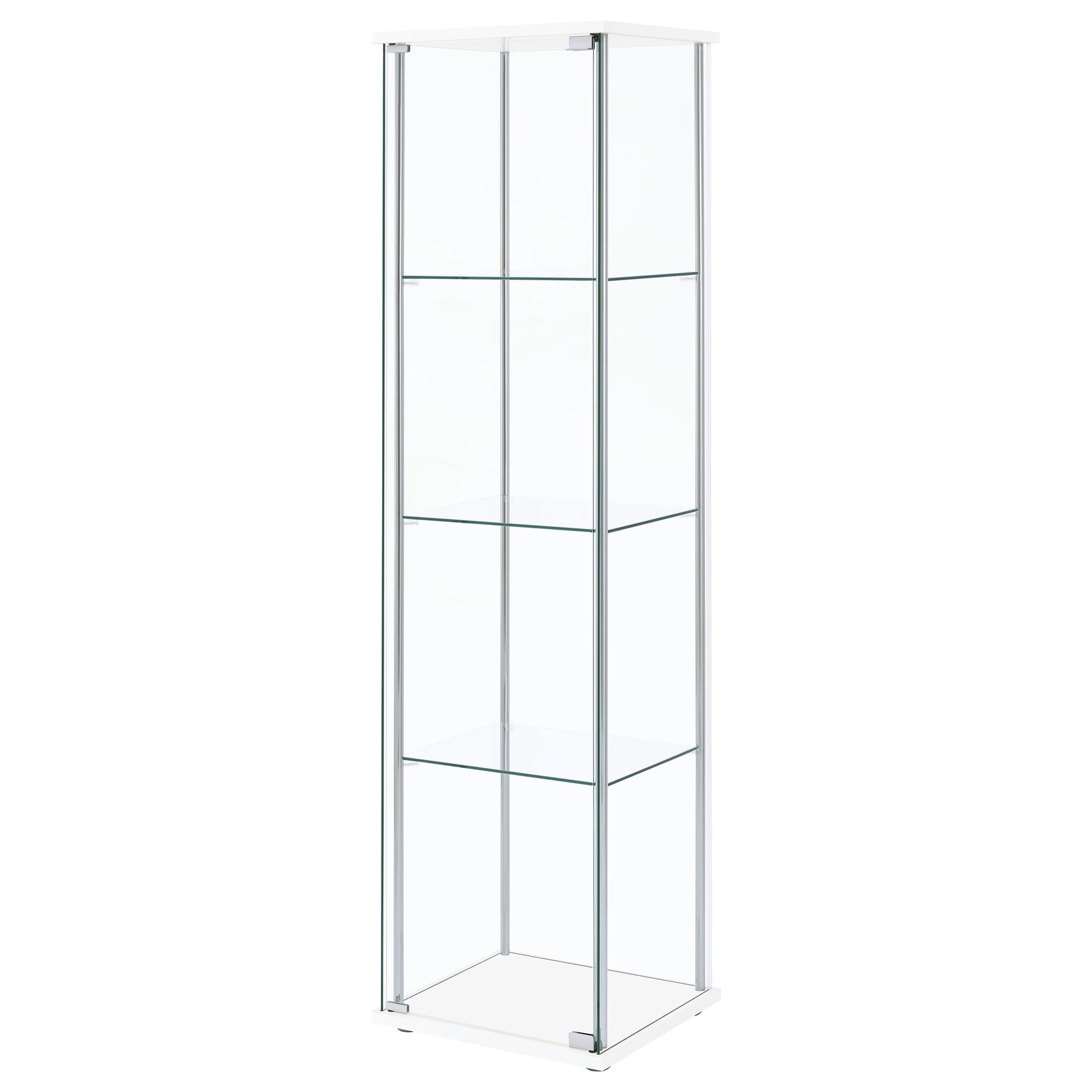 Bellatrix 3-shelf Clear Glass Curio Cabinet White - Tampa Furniture Outlet
