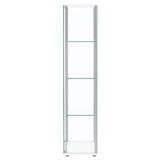 Bellatrix 3-shelf Clear Glass Curio Cabinet White - Tampa Furniture Outlet