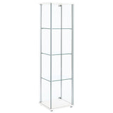 Bellatrix 3-shelf Clear Glass Curio Cabinet White - Tampa Furniture Outlet
