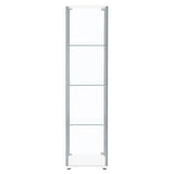 Bellatrix 3-shelf Clear Glass Curio Cabinet White - Tampa Furniture Outlet