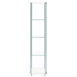 Bellatrix 3-shelf Clear Glass Curio Cabinet White - Tampa Furniture Outlet