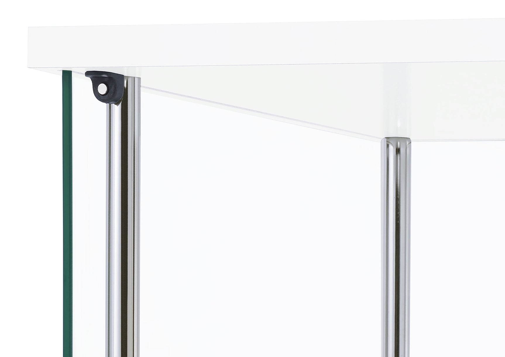 Bellatrix 3-shelf Clear Glass Curio Cabinet White - Tampa Furniture Outlet