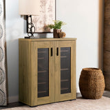 Bristol 6-shelf Engineered Wood Shoe Cabinet Golden Oak - Tampa Furniture Outlet