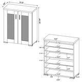 Bristol 6-shelf Engineered Wood Shoe Cabinet Golden Oak - Tampa Furniture Outlet
