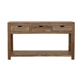 Esther 3-drawer Wood Console Table Natural Sheesham - Tampa Furniture Outlet