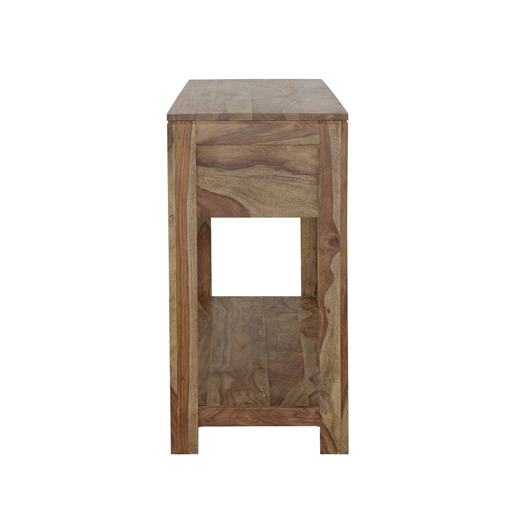 Esther 3-drawer Wood Console Table Natural Sheesham - Tampa Furniture Outlet