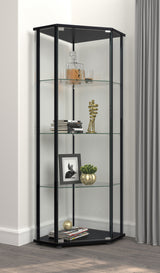 Zenobia 4-shelf Curio Cabinet Display Case Black - Tampa Furniture Outlet