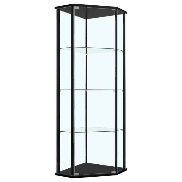 Tampa Furniture Outlet - Coaster - Zenobia 4-shelf Curio Cabinet Display Case Black - 953234
