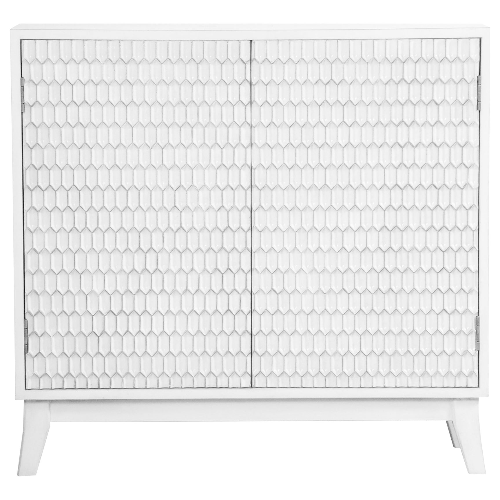 Tampa Furniture Outlet - Coaster - Gambon 2-door Wood Honeycomb Pattern Accent Cabinet White - 953401