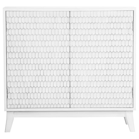 Tampa Furniture Outlet - Coaster - Gambon 2-door Wood Honeycomb Pattern Accent Cabinet White - 953401